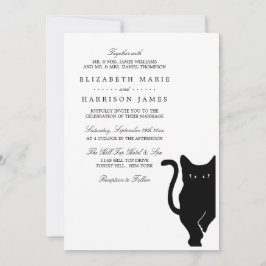 Convites Casamento de Gatos Negra Brancos Modernos