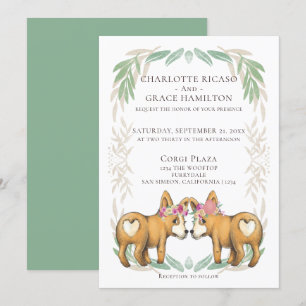 Convites Casamento de Gay das Noivas Corgi Corgi