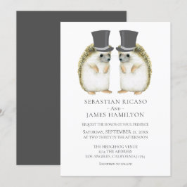 Convites Casamento de Gay de Cachorro de Hedgehog Personali