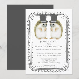 Convites Casamento de Gay de Hedgehog Cute