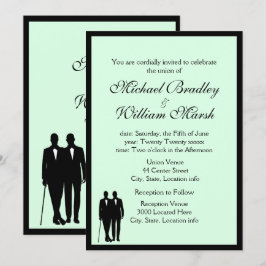 Convites Casamento de Gay de Simples Elegante de Mint Groom