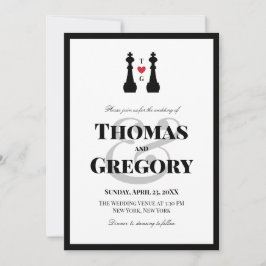 Convites Casamento de Gay do Black King Chess