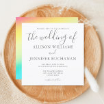 Convites Casamento de Gay LGBTQ com Tipografia Chic Simples<br><div class="desc">Este simples convite para o casamento de gay é sutil e chique com a tipografia de cinza elegante na frente e um belo desvanecimento do arco-íris nas costas. Destaque seu evento LGBTQ com elegância e orgulho. Simplesmente convites de casamento lésbicas adoráveis.</div>