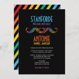 Convites Casamento de Gay Simples com Mustaches Duplos