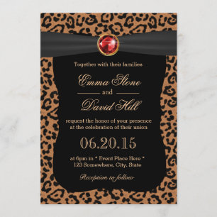 Convites Casamento de Gemstone Ruby Ruby, Impressão do Leo