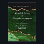Convites Casamento de Geodo de Agitação Dourada Verde<br><div class="desc">Emerald Green e Dourado Glitter Agate,  convite elegante de casamento chic. Criado por © Casamentos Lesruba.</div>