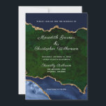 Convites Casamento de Geodo de Agitação Dourada Verde Azul<br><div class="desc">Convite elegante para Casamento Chic,  Azul,  Verde e Dourado Glitter Agate Criado por © Casamentos Lesruba.</div>