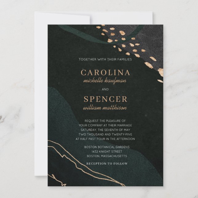 Convites Casamento de Geodo Metálico (Frente)