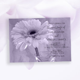 Convites Casamento de Gerber Daisy Roxo-Claro