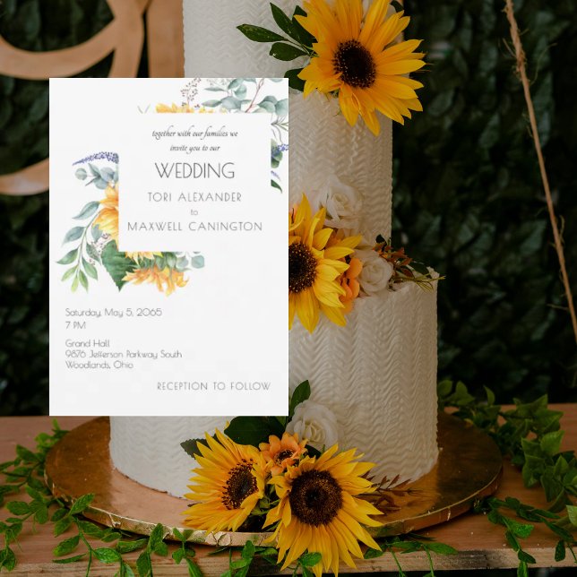 Convites Casamento de Girassóis de Melancia Elegante (Criador carregado)