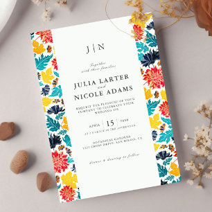 Convites Casamento de Girassóis em Aquarela Azul Amarelo Na