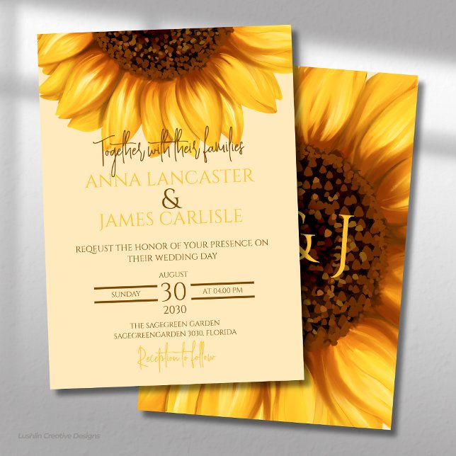 Convites Casamento de Girassóis Floral Casamento (Criador carregado)