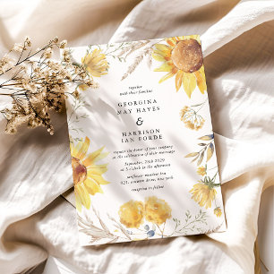 Convites Casamento de Girassóis no Final do Verão