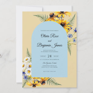 Convites Casamento de Girassol Eucalipto Amarelo Manteiga