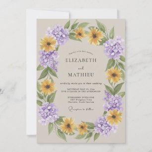 Convites Casamento de Girassol Eucalipto Dourado Âmbar