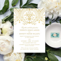 Casamento de Glamor Dourado Elegante