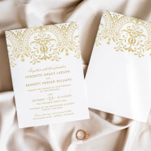 Casamento de Glamor Dourado Elegante