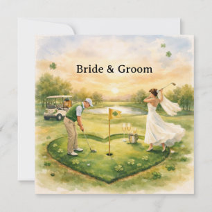 Convites Casamento de Golfe Sortudo no Dia de São Patrício