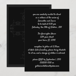 Convites Casamento de Góticos Elegante da Cruz de Cinza Es