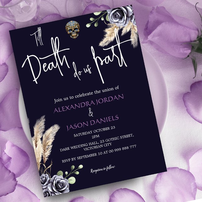 Convites Casamento de Góticos gótico vitoriano (Victorian Gothic Goth Wedding Invitation)