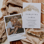 Convites Casamento de Grama de Boho Light Pampas Minimalist<br><div class="desc">Mínimo Boho Light Pampas Grass Invitation Rustic, mas com um convite para casamento de grama de pampas moderno, de cor clara, com um adorável arranjo de aquarela. Este design também apresenta a foto do casal e informações adicionais na parte traseira. Este convite para o casamento de grama boêmia é ideal...</div>