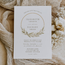 Convites Casamento de Grama de Pampas Boho Hoop