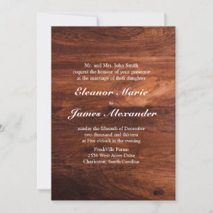 Convites Casamento de Grãos de Celeiro de Madeira Rústica