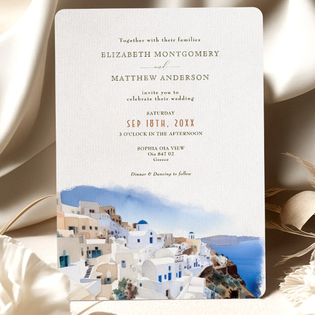 Convites Casamento de Grécia na Ilha Oia Village Santorini  (Criador carregado)