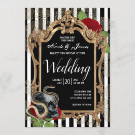 Convites Casamento de Greve Negra Gótica Vitoriana