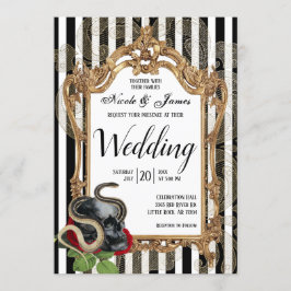 Convites Casamento de Greve Negra Gótica Vitoriana