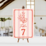 Convites Casamento de Greve Rosa Floral<br><div class="desc">Ilustração botânica floral de arte em linha vermelha sobre fundo de faixa rosa com texto vermelho e quadro desenhado à mão.</div>