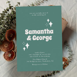 Convites Casamento de Groovy Mint Green 70s