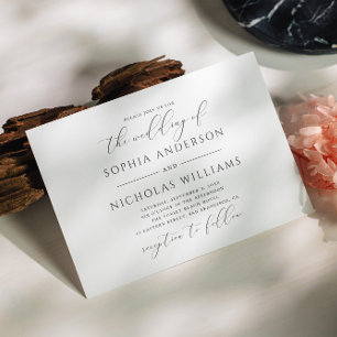 Convites Casamento de guião de caligrafia branca e negra