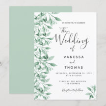 Casamento de guião verde botânico verde-verde-verd