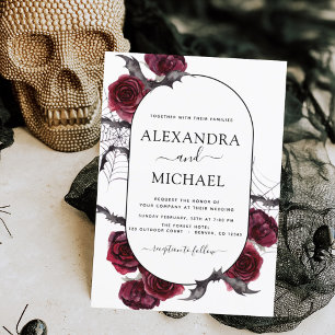 Convites Casamento de Halloween Autumn Fall Burgundy