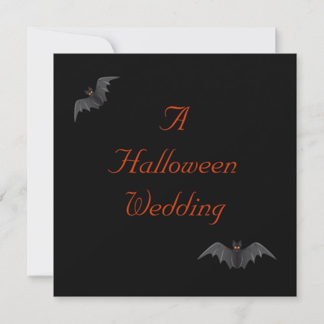 Convites Casamento de Halloween - Bat Duo [a] (Frente)