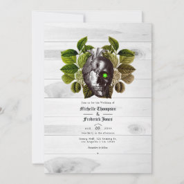 Convites Casamento de Halloween Floresta de Madeira de Brux