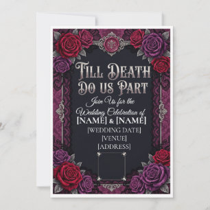 Convites Casamento de Halloween Gótico Até que a Morte Nos