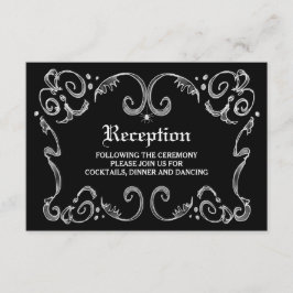 Convites Casamento de Halloween Preto e Branco Recepção 3.5