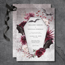 Casamento de Halloween Rustic Black & Burgundy
