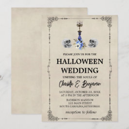 Convites Casamento de Halloween Vintage Elegante