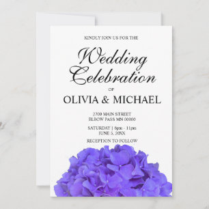 Convites Casamento de hidrangea floral púrpura elegante