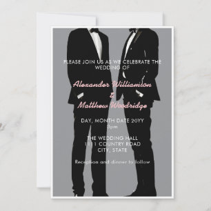 Convites Casamento de Homens Gays Moderno e Elegante