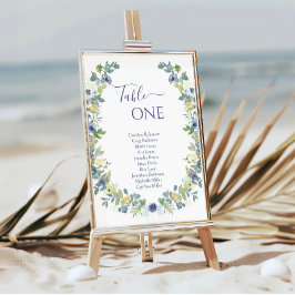 Convites Casamento de horta floral azul-amarela boêmia