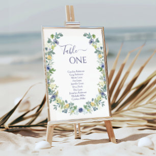 Convites Casamento de horta floral azul-amarela boêmia