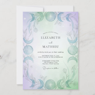 Convites Casamento de Hortelã e Periwinkle Celestial Eucali