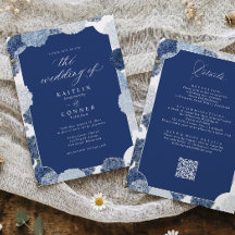 Casamento de Hortênsia Azul-Marinho Vintage Tudo e