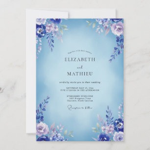 Convites Casamento de Hortênsia Cornflower Cinza Eucalipto