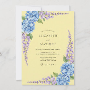 Convites Casamento de Hortênsia Eucalipto Amarelo Pálido