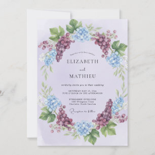 Convites Casamento de Hortênsia Eucalipto Lilás Roxo